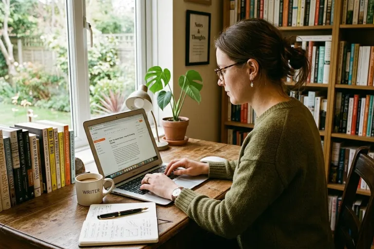 Student using the website